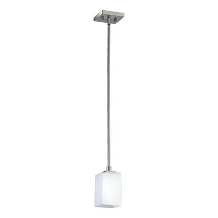 Quorum One Light Satin Nickel Satin Opal Glass Down Mini Pendant 3084-65